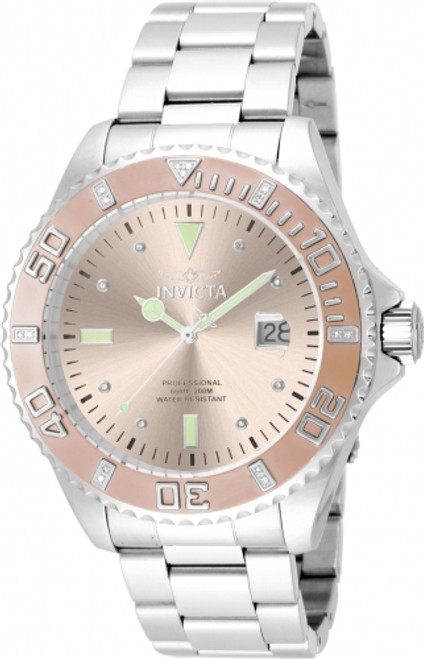Invicta Men's 17309 Pro Diver Quartz 3 Hand Rose Gold Dial Watch