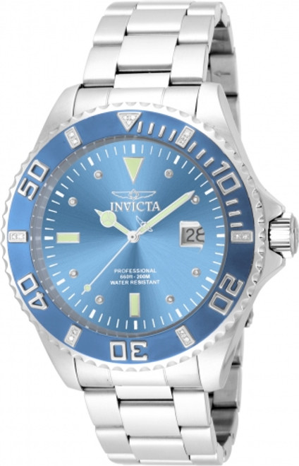 Invicta Men's 17310 Pro Diver Quartz 3 Hand Metallic Blue Dial Watch
