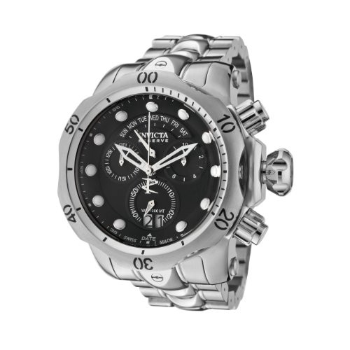 Invicta Men's 1539 Reserve Venom Chronograph Black Dial Stainless Steel Watch...