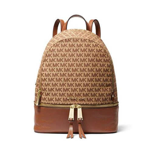 MICHAEL Michael Kors Rhea Zip Medium Backpack (Beige/Brown) 30T9LEZB2J-358