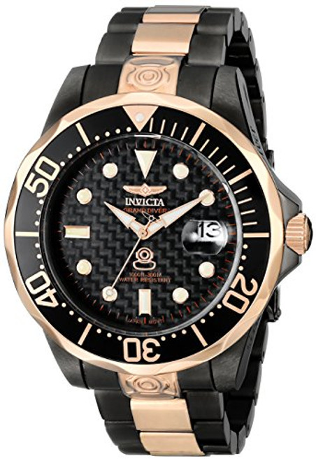 Invicta Men's 10643 Pro Diver Automatic Black Carbon Fiber Dial Two Tone Stai...