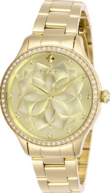 Invicta Women's 28056 Wildflower Quartz 3 Hand Gold Dial Watch