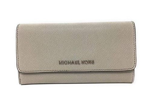 Michael Kors Jet Set Travel Large Trifold Leather Wallet Cement  35S8GTVF7L-092
