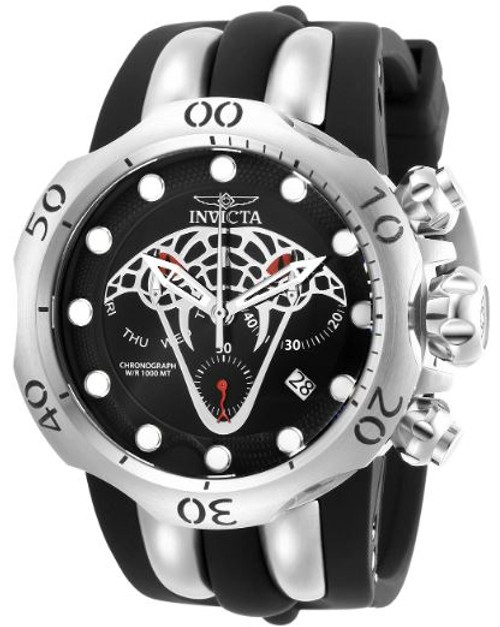 Invicta Men's 28382 Venom Quartz Chronograph Black, Silver Dial Watch