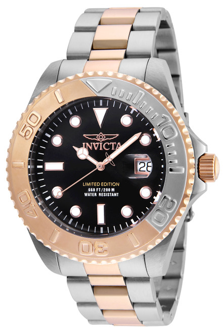 Invicta Men's 24625 Pro Diver Quartz 3 Hand Black Dial Watch