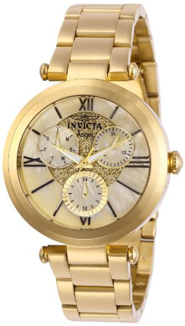 Invicta Women's 28926 Angel Quartz 3 Hand Gold Dial Watch