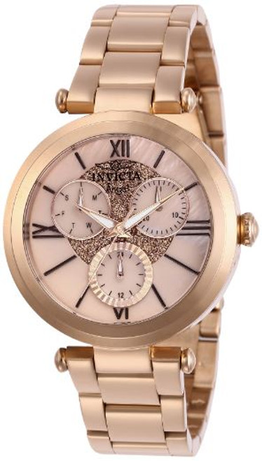 Invicta Women's 28928 Angel Quartz 3 Hand Rose Gold Dial Watch