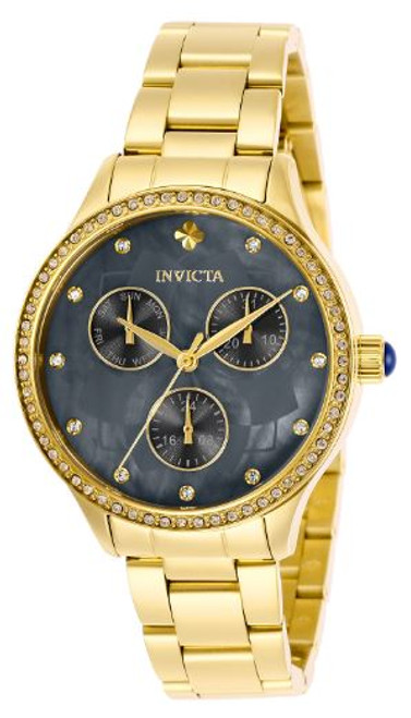 Invicta Women's 29097 Angel Quartz 3 Hand Gunmetal Dial Watch