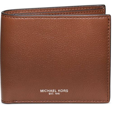 Michael Kors Set Two Piece Leather Billfold Wallet With Card Case (Brown  PVC) 36H9LGFF7B