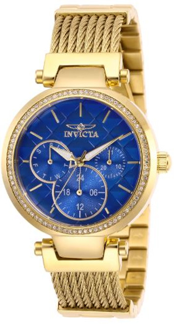 Invicta Women's Angel 28919 Quartz Chronograph Gold, Blue Dial Watch