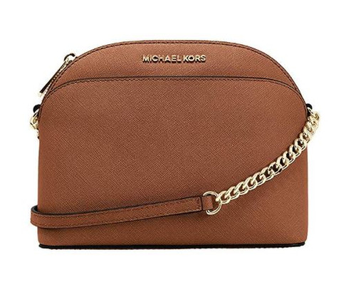 Michael Kors Emmy Saffiano Leather Medium Crossbody Bag (Luggage Saffiano) 35S9GTVC2L-230