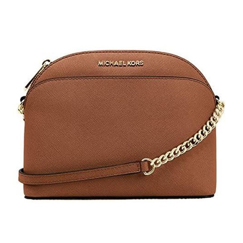 Michael Kors Emmy Saffiano Leather Medium Crossbody Bag (Luggage Saffiano) 35S9GTVC2L-230