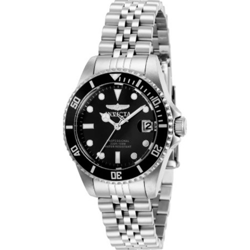 Invicta Women's 29186 Pro Diver Quartz 3 Hand Black Dial Watch