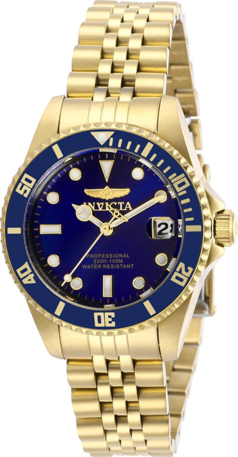 Invicta Women's 29191 Pro Diver Quartz 3 Hand Blue Dial Watch