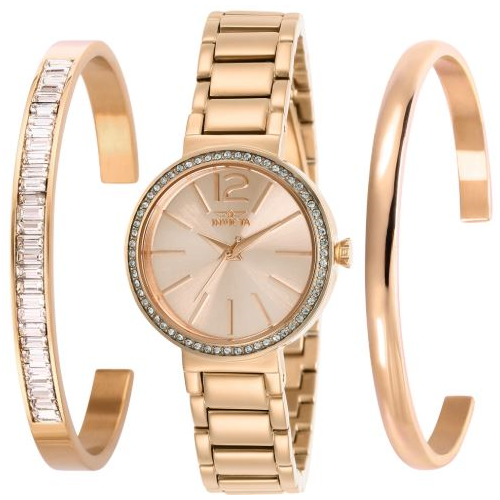 Invicta Women's 29272 Angel Quartz 3 Hand Rose Gold Dial Watch