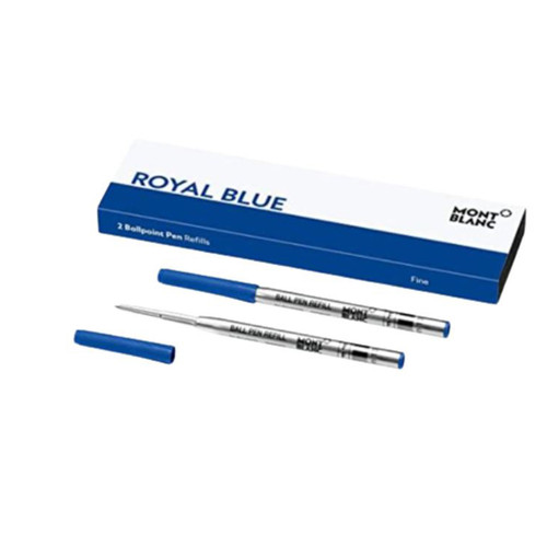 Montblanc Ballpoint Pen Refills (F) Royal Blue 124492 – Refill Cartridges with a Fine Tip for Montblanc Ball Pens – 2 x Blue Ballpoint Refills …