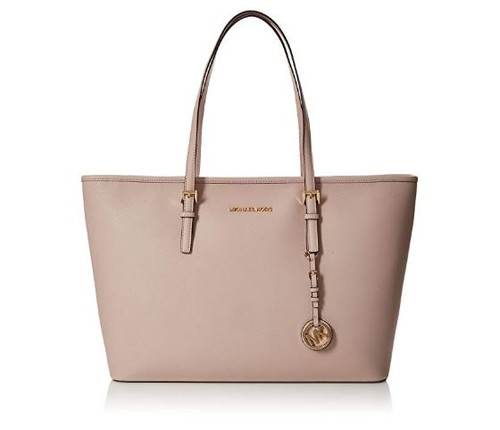 Michael Kors Women's Michael Kors Jet Travel Shoulder Bag In Pink Saffiano Leather Pink 30T5GTVT2L-187