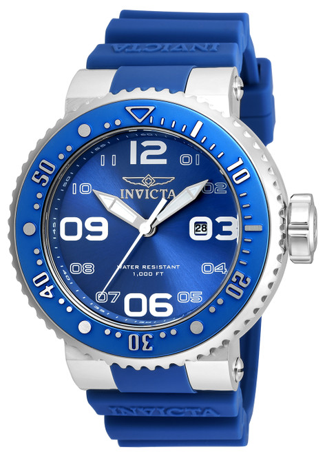 Invicta Men's 21519 Pro Diver Quartz 3 Hand Blue Dial  Watch