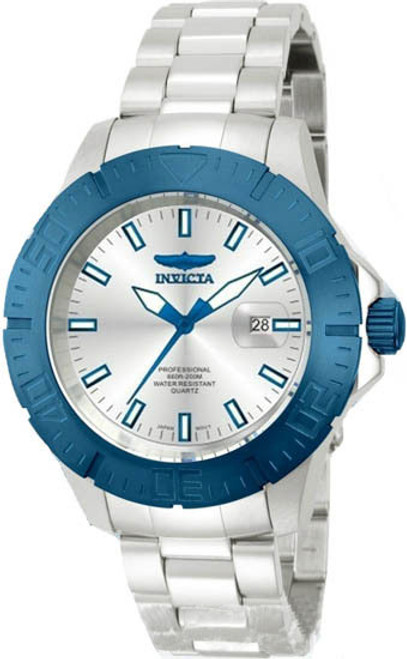 Invicta Men's 14051 Pro Diver Quartz 2 Hand Silver Dial Watch