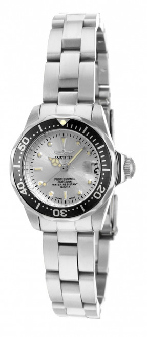 Invicta Women's 14985 Pro Diver Quartz 3 Hand Silver Dial Watch