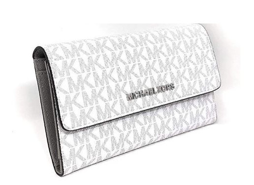 Michael Kors Jet Set Travel Signature Large Trifold Wallet Bright White 35F8STVF3B-119