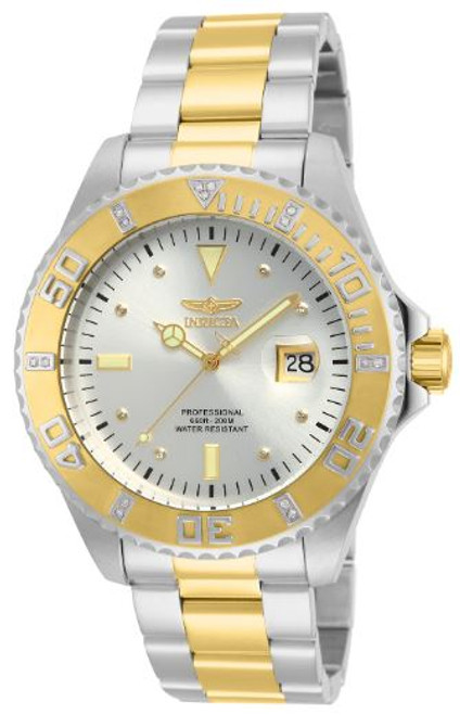 Invicta Men's 15285 Pro Diver Quartz Chronograph Silver Dial Watch