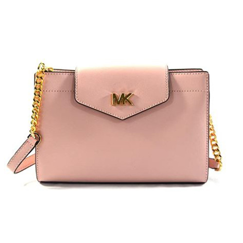 Michael Kors Women's Mott Leather Large Clutch Crossbody Bag Purse Handbag (Blossom) 35S0GOXC7L-656