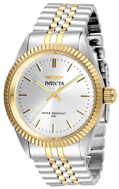 Invicta Men's Specialty 29378 Quartz 3 Hand Silver Dial Watch