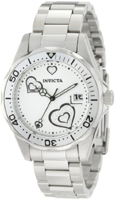 Invicta Women's 12286 Pro Diver Silver Heart Dial Stainless Steel Watch [Watch]