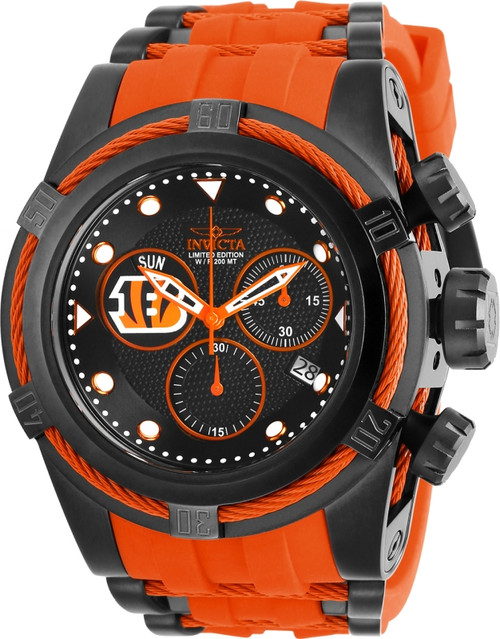 Invicta Men's 30229 NFL Cincinnati Bengals Quartz Chronograph Black Dial Watch