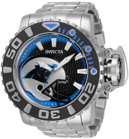 Invicta Men's 33000 NFL Carolina Panthers Automatic 3 Hand Black Dial Watch