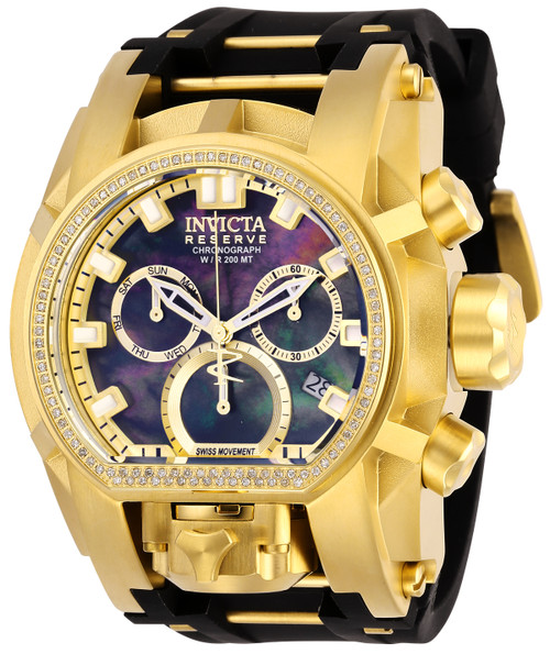 Invicta Men's 29863 Reserve Quartz Chronograph Black, Gold Dial Watch