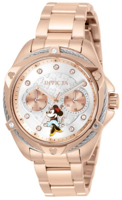 Invicta Women's 32439 Disney Quartz 0 Silver, Rose Gold Dial Watch
