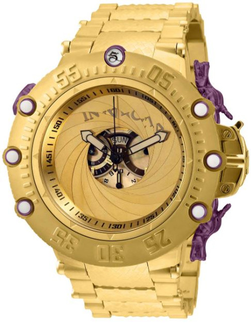 Invicta Men's 32956 Subaqua Quartz 3 Hand Brown, Gold Dial Watch