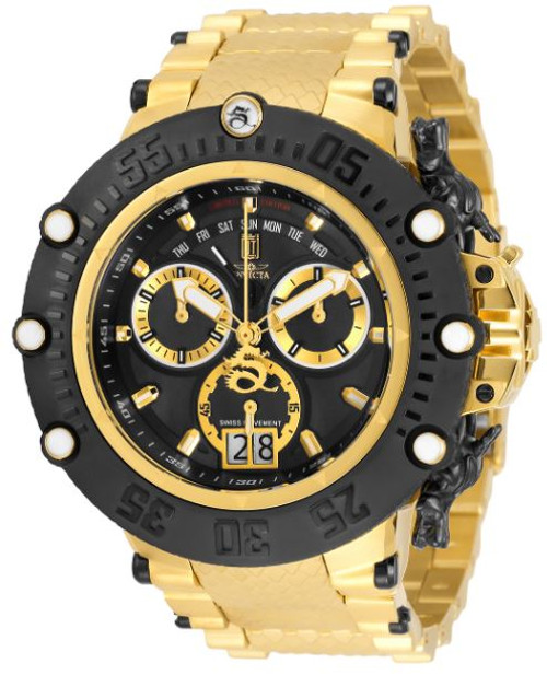 Invicta Men's 32540 Jason Taylor Quartz Chronograph Black, Gold Dial Watch