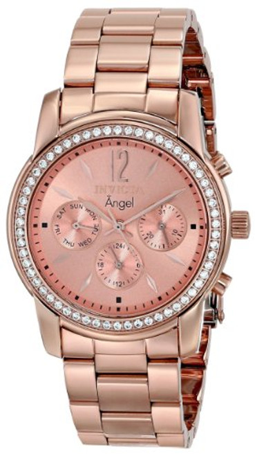 Invicta Women's 11774 Angel Rose Tone Dial 18k Rose Gold Ion-Plated Stainless...