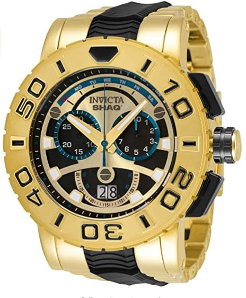 Invicta Men's 33762 SHAQ Quartz Multifunction Black, Gold Dial Watch