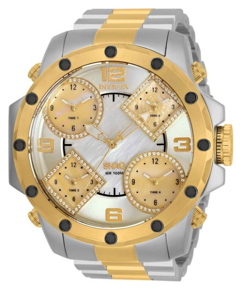 Invicta Men's 33869 SHAQ Quartz Multifunction Gold, White, Silver Dial Watch