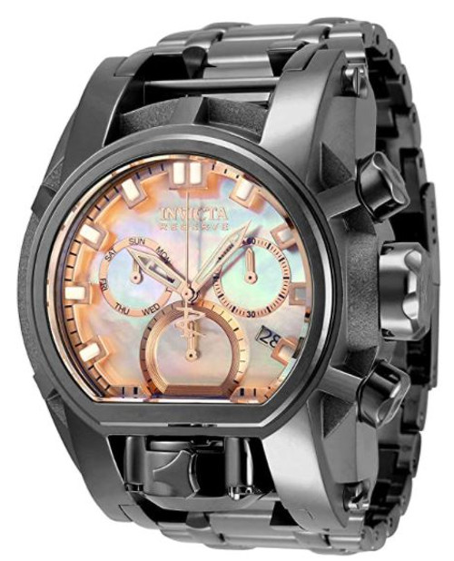 invicta Men's 34132 Reserve Quartz Chronograph White, Rose Gold Dial Watch