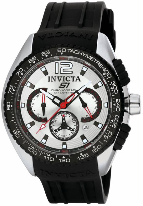 Invicta Men's 1454 S1 Rally Quartz Chronograph Silver Dial Watch