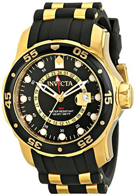 Invicta Men's 6991 Pro Diver Collection GMT Black Dial Black Polyurethane Wat...