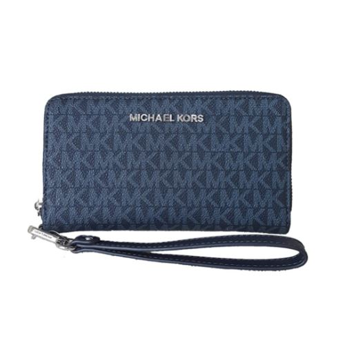 Michael Kors Jet Set Travel Large Flat Multifunction Phone Case Wristlet (Admiral)