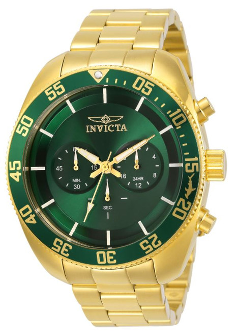 Invicta Men's 30061 Pro Diver Quartz Chronograph Green Dial Watch