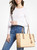 MICHAEL MICHAEL KORS Women's Voyager Medium Crossgrain Leather Tote Bag, Buttermilk Multi  30S0GV6T2B-798