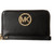 Michael Kors Fulton Black Gold Large Flat MF Phone Case Leather 32H5GFTE4L NEW 32H5GFTE4L-001
