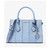 Michael Kors Sheila Small Studded Patchwork and Signature Logo Satchel (Light Sky Multi) 35T5S6HS5B-Sky