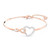 Hyperbola bangle Infinity and heart, White, Mixed metal finish 5518869