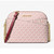 Michael Kors Outlet Jet Set Travel Medium Signature Logo Dome Crossbody Bag 35F5GTVC8I-Cherr