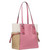 Michael Kors Outlet Voyager Large Color-Block Signature Logo Tote Bag 35S5SV6T7B-Rose