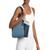 Michael Kors Jet Set Large Color-Block Signature Logo Shoulder Bag 35S5STVE3B-Denim